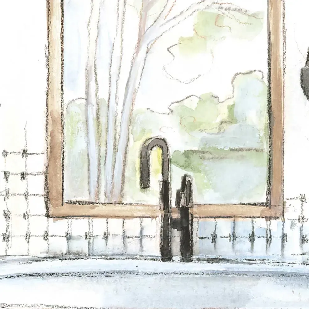 Illustration numéro 3 du produit Tableau déco baignoire de rêve vert imprimé sur toile 50x50 cm