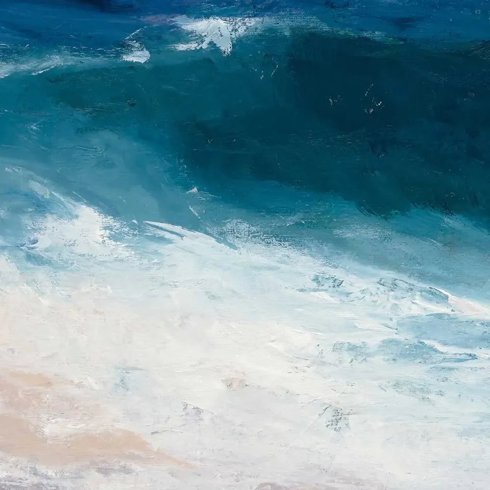 Illustration numéro 3 du produit Tableau paysage abstrait marée du soir imprimé sur toile 50x50 cm