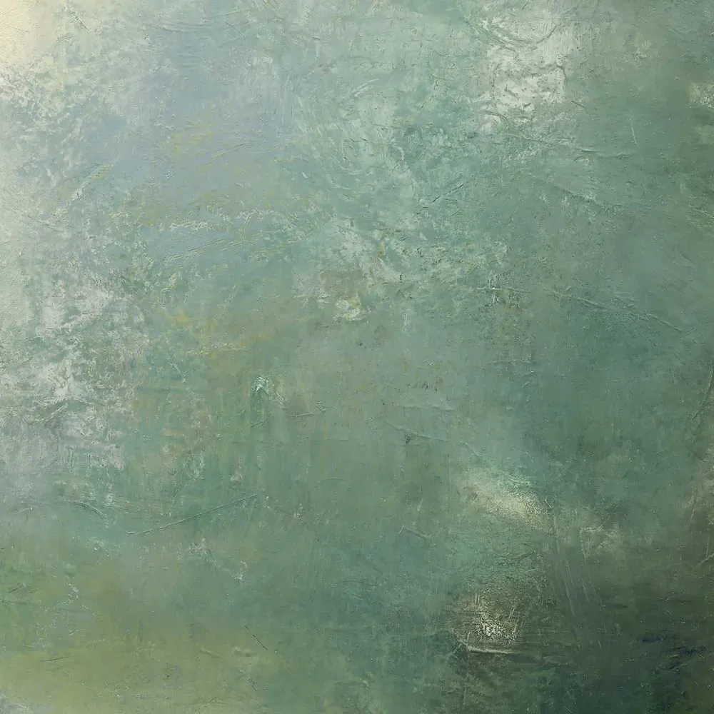 Illustration numéro 3 du produit Décoration murale paysage et brume verte imprimé sur toile 50x50 cm