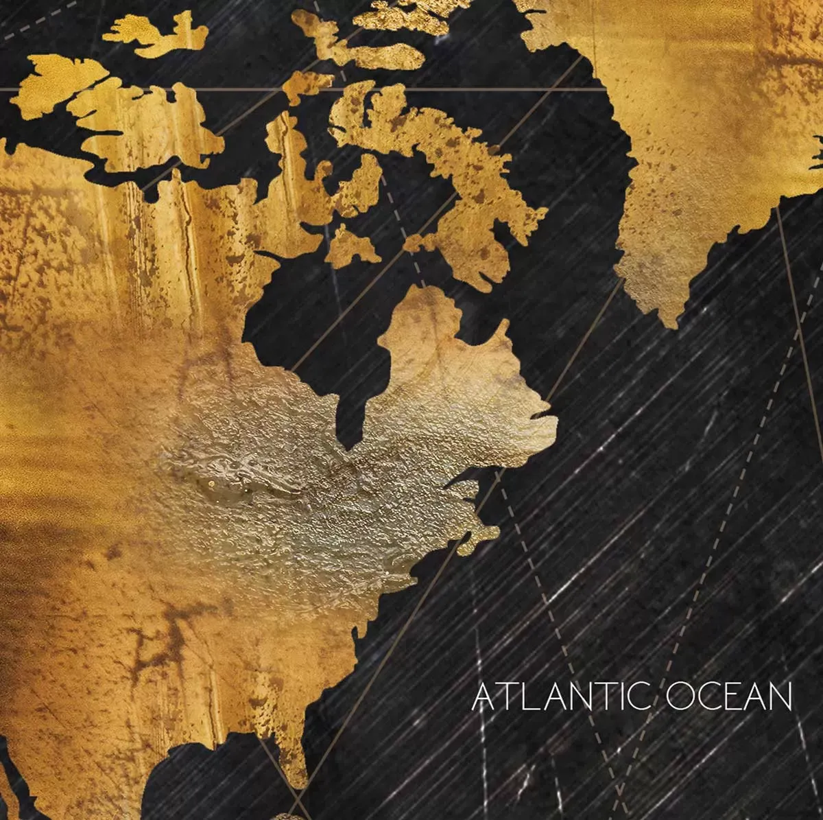 Illustration numéro 3 du produit Tableau carte du monde dorée imprimé sur toile 90x60 cm