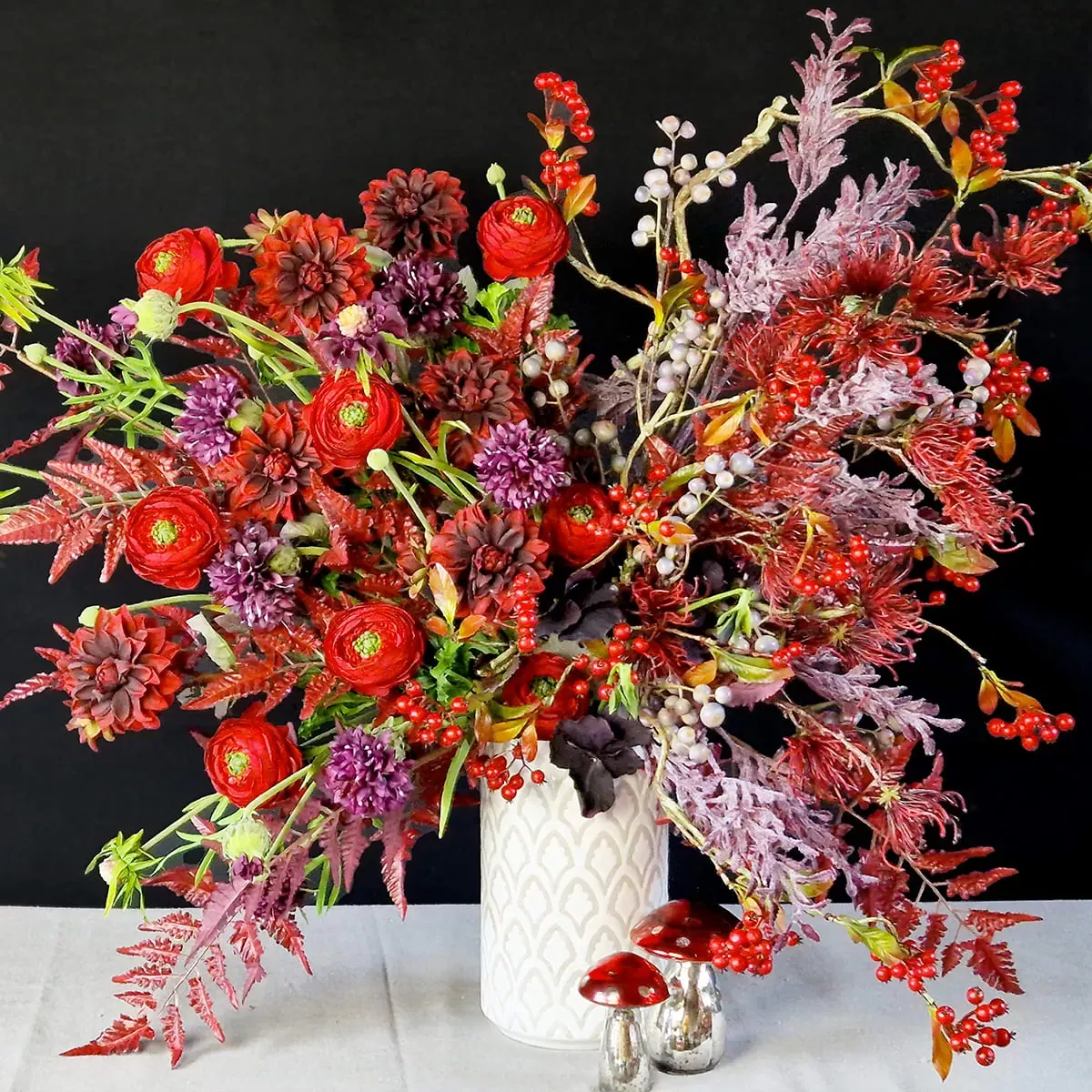 Illustration numéro 3 du produit Feuillage de glycine artificielle embrumée violet H79