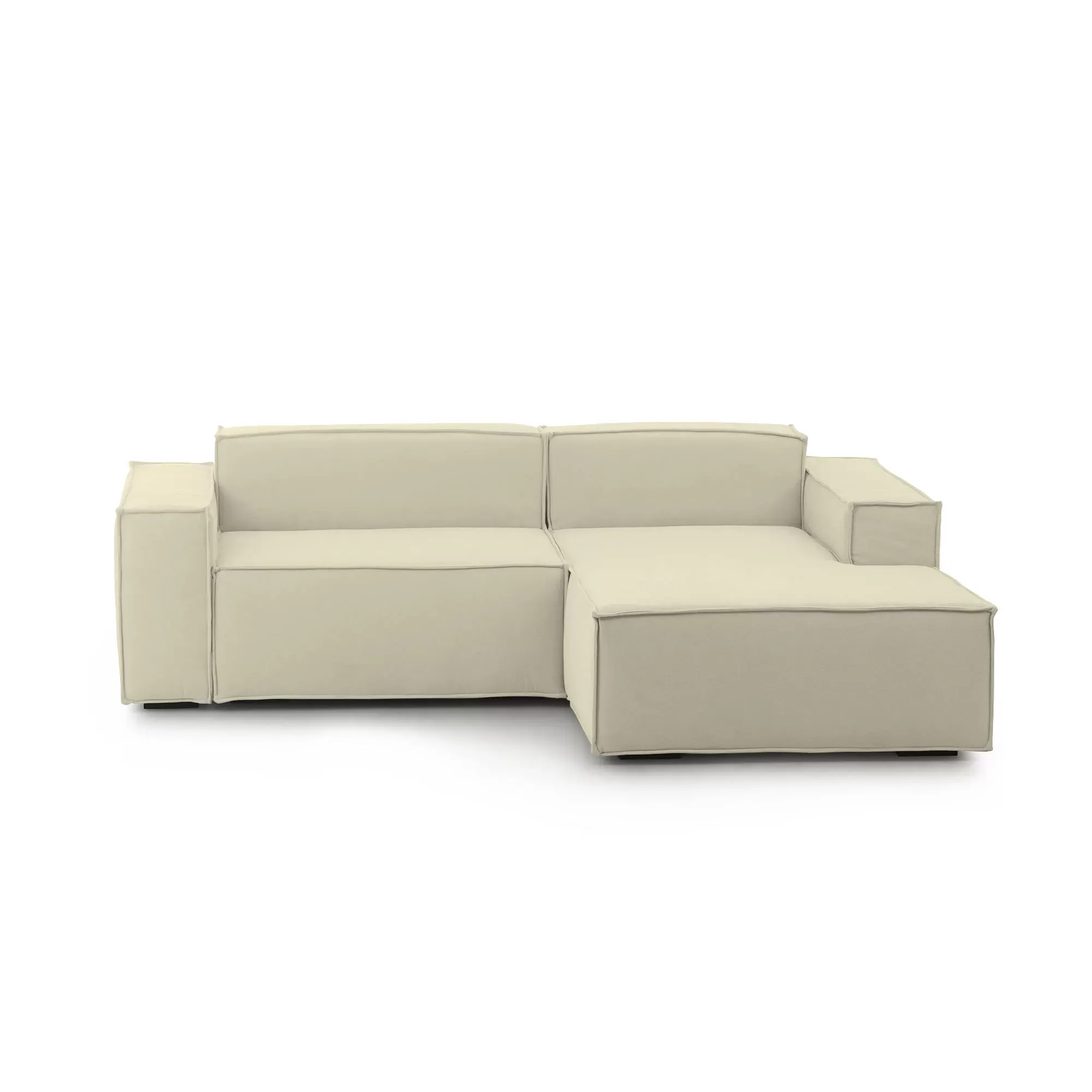 Illustration numéro 3 du produit Canapé d'angle en tissu beige 160x170 cm