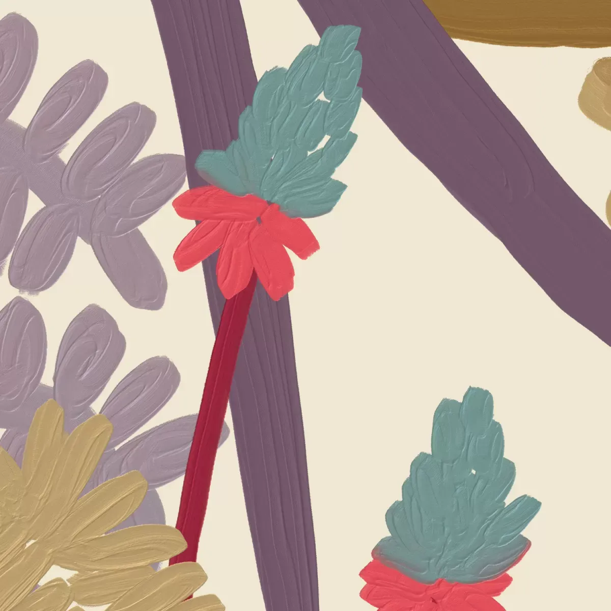 Illustration numéro 3 du produit Papier peint panoramique jungle cactus beige 375x250cm