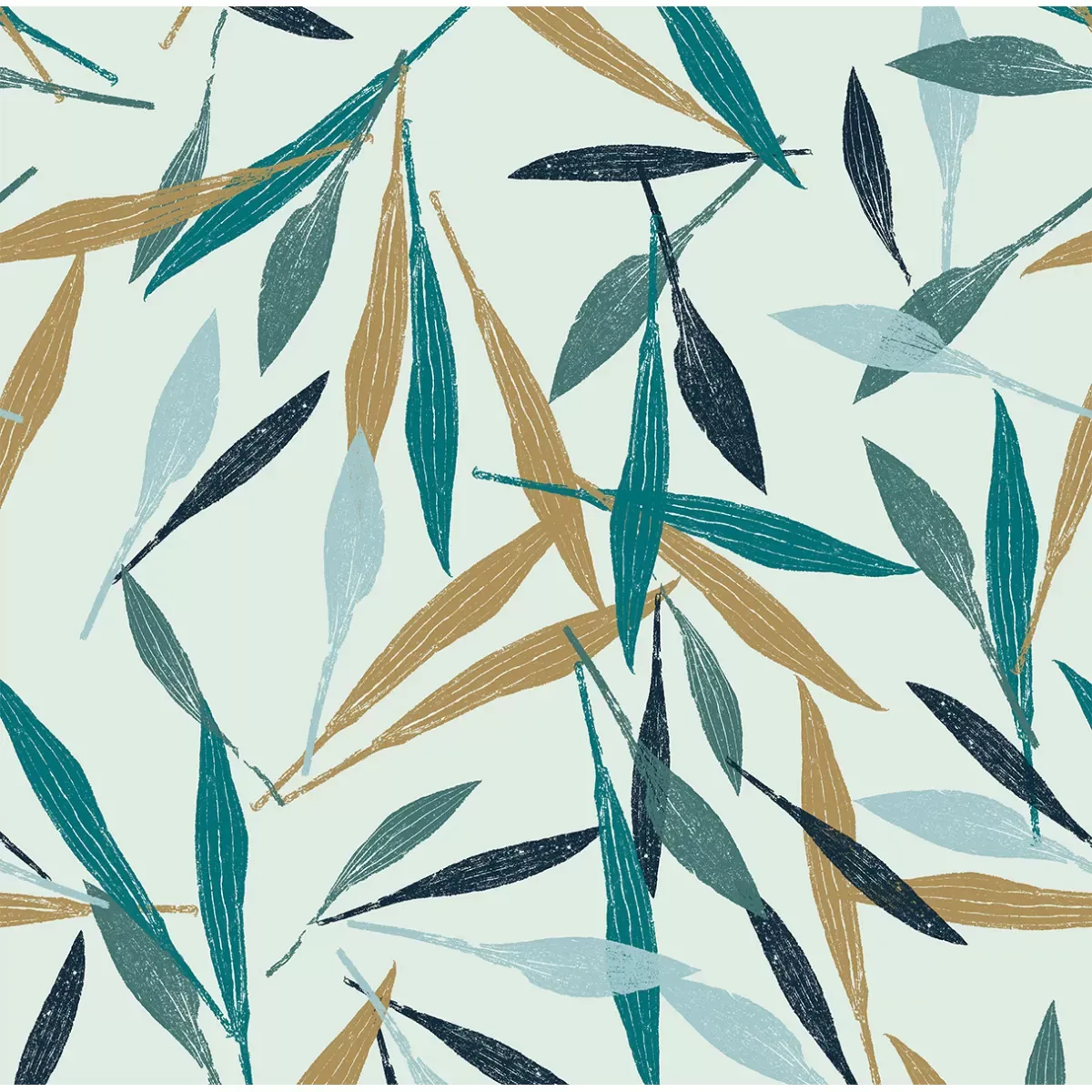 Illustration numéro 3 du produit Papier peint panoramique empreintes végétales couleurs 375x250cm