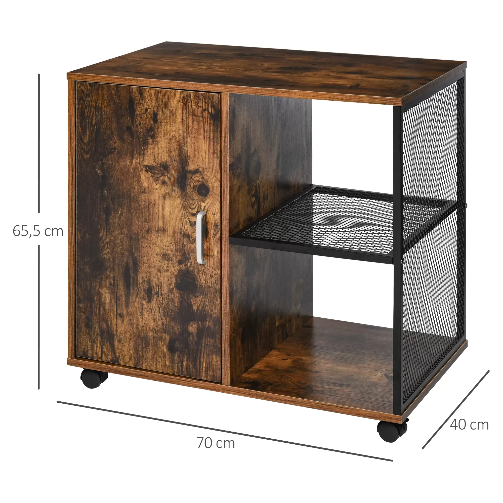 Illustration numéro 3 du produit Support d'imprimante caisson bureau porte 2 niches grand plateau