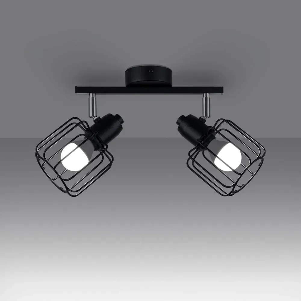 Illustration numéro 3 du produit Plafonnier acier noir H 19 cm