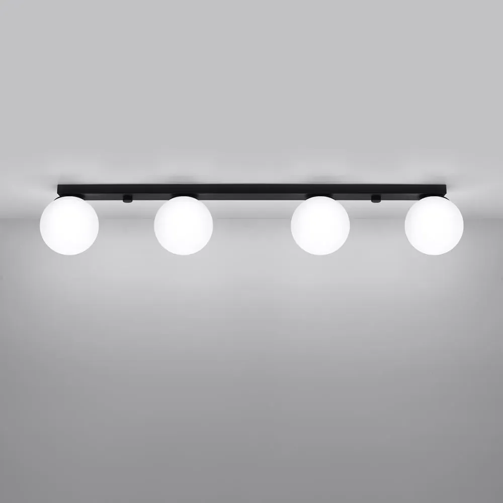 Illustration numéro 3 du produit Plafonnier acier/verre noir H 15 cm