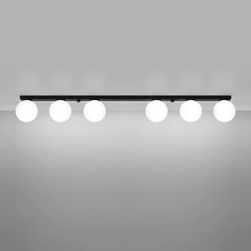 Illustration numéro 3 du produit Plafonnier acier/verre noir H 15 cm