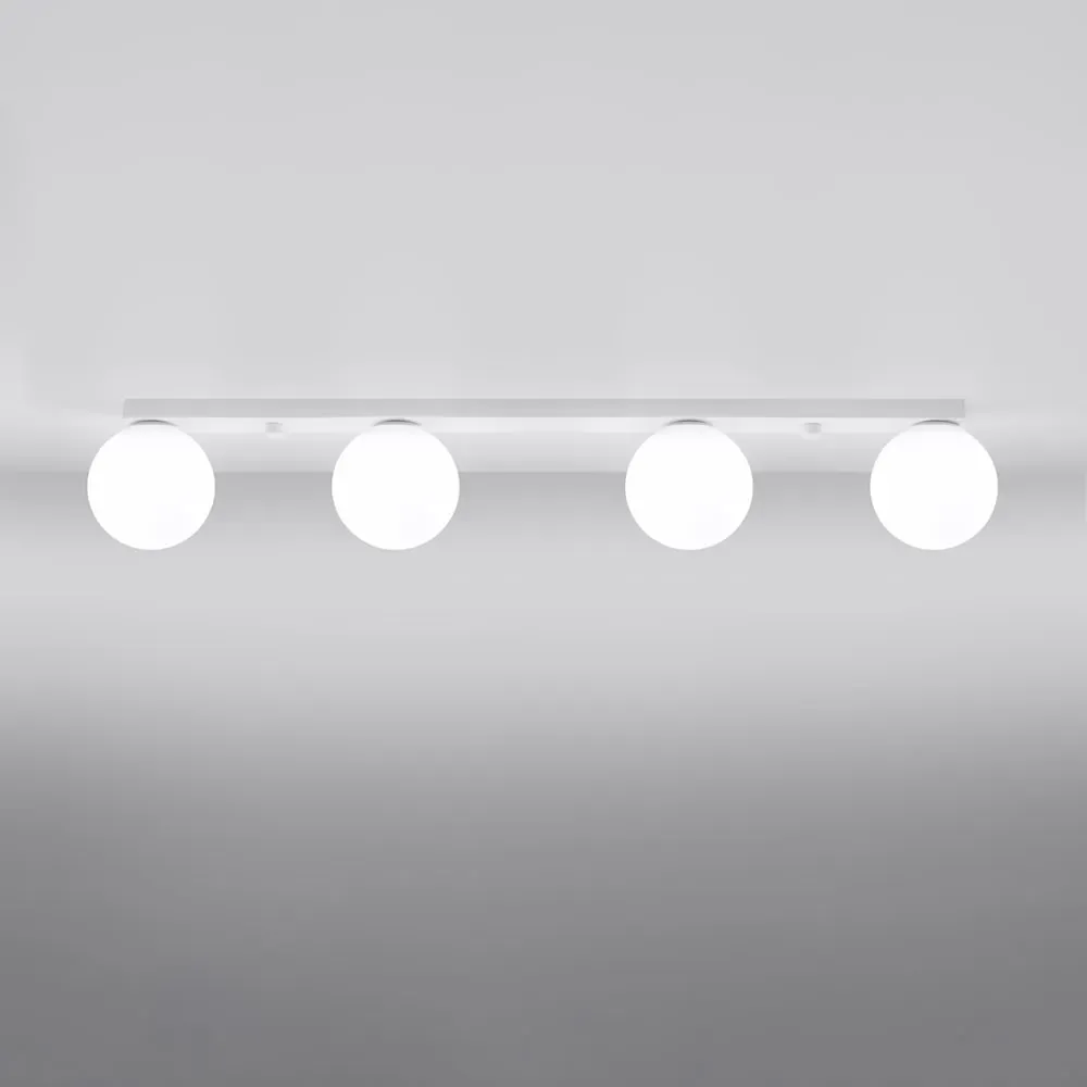 Illustration numéro 3 du produit Plafonnier acier/verre blanc H 15 cm