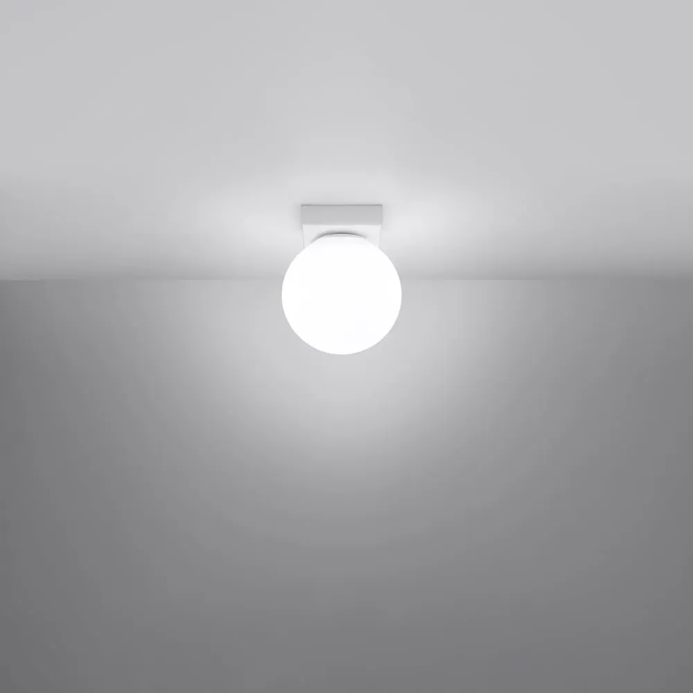 Illustration numéro 3 du produit Plafonnier acier/verre blanc H 15 cm