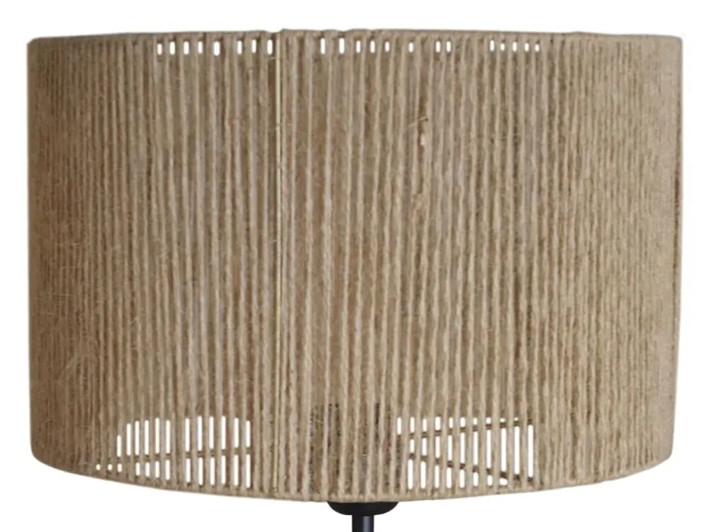 Illustration numéro 3 du produit Lampe à poser verre transparent bois naturel Abat-jour ficelle beige