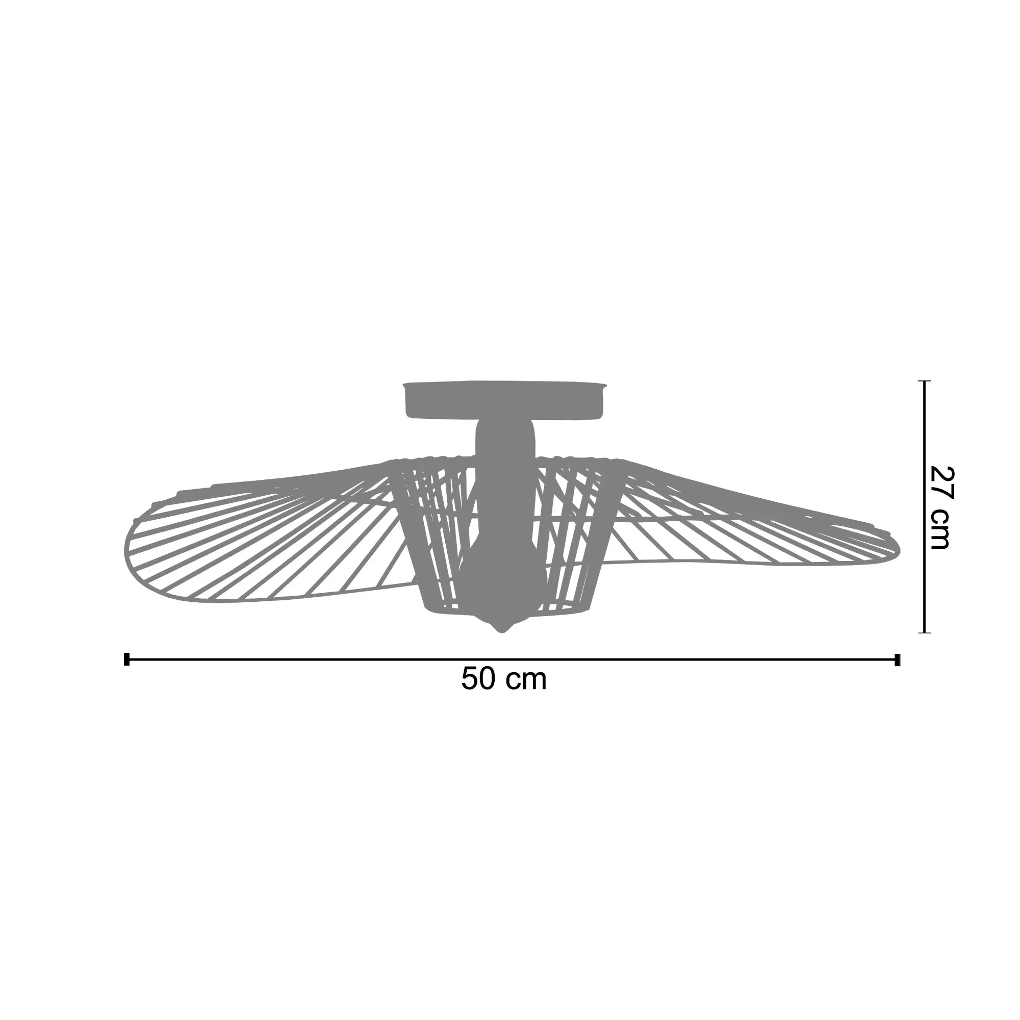 Illustration numéro 3 du produit Plafonnier  métal,Doré ,H27x D44xP50cm