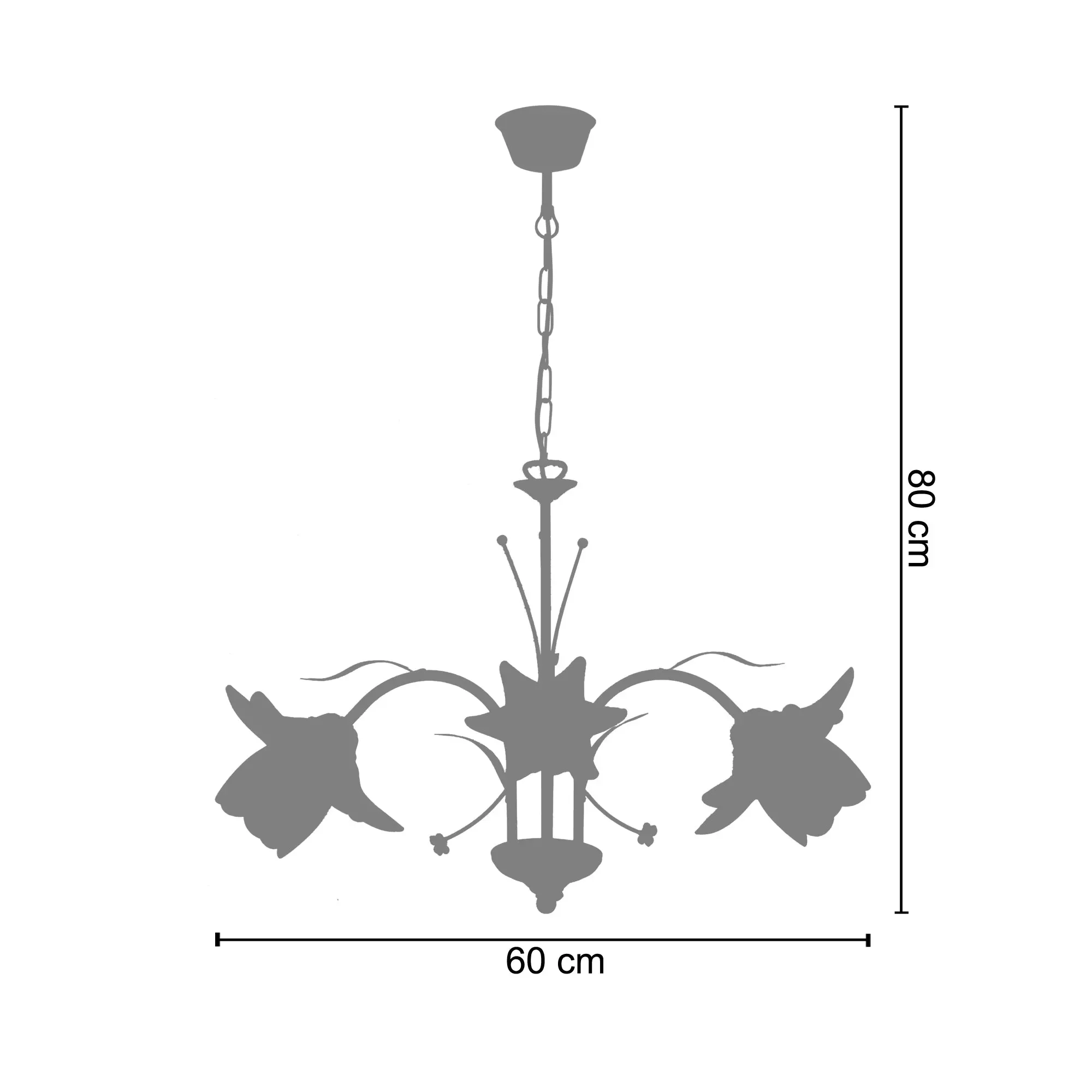Illustration numéro 3 du produit Lustres  métal,Marron,H80xD60xP60cm