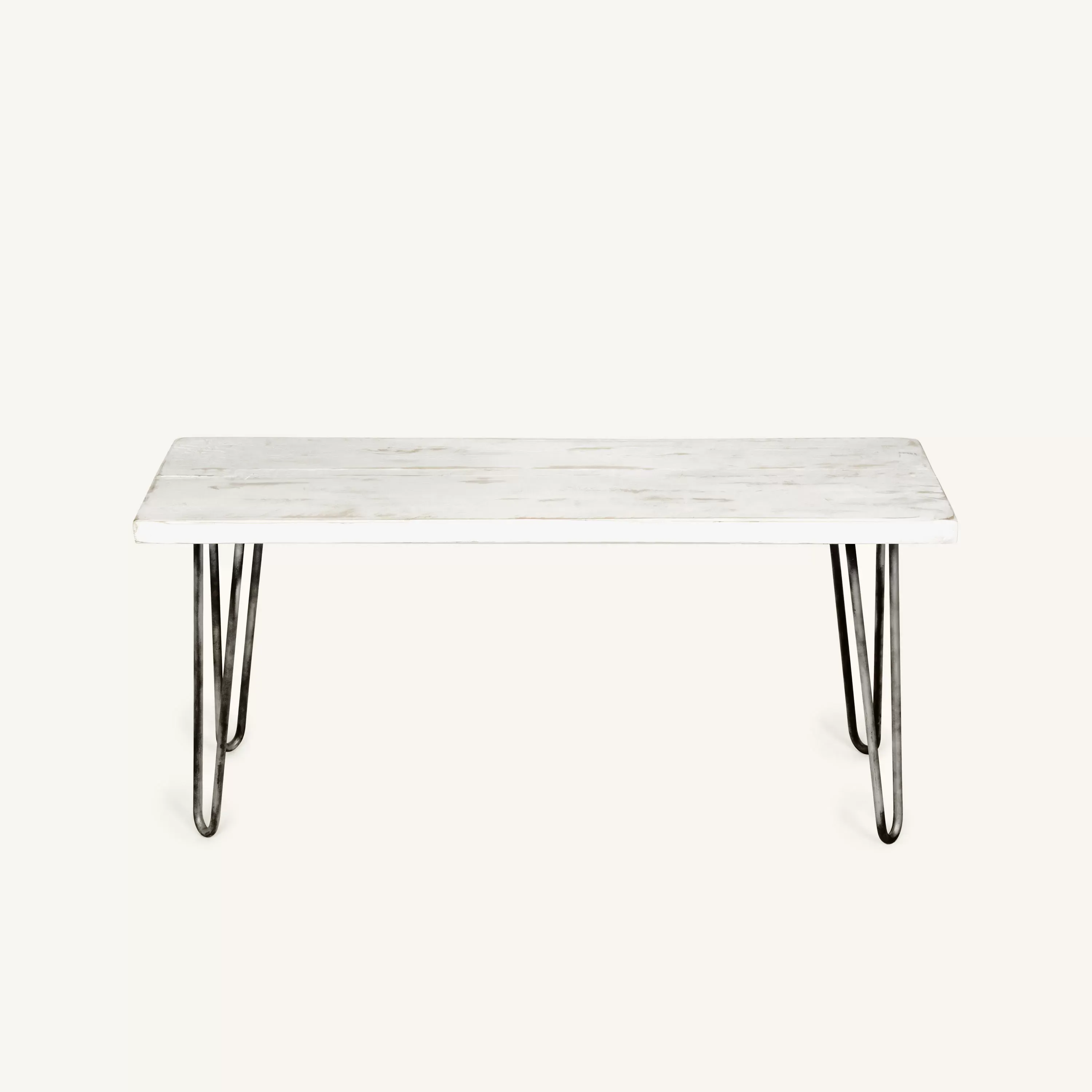 Illustration numéro 3 du produit Banc en bois  de couleur blanc vielli