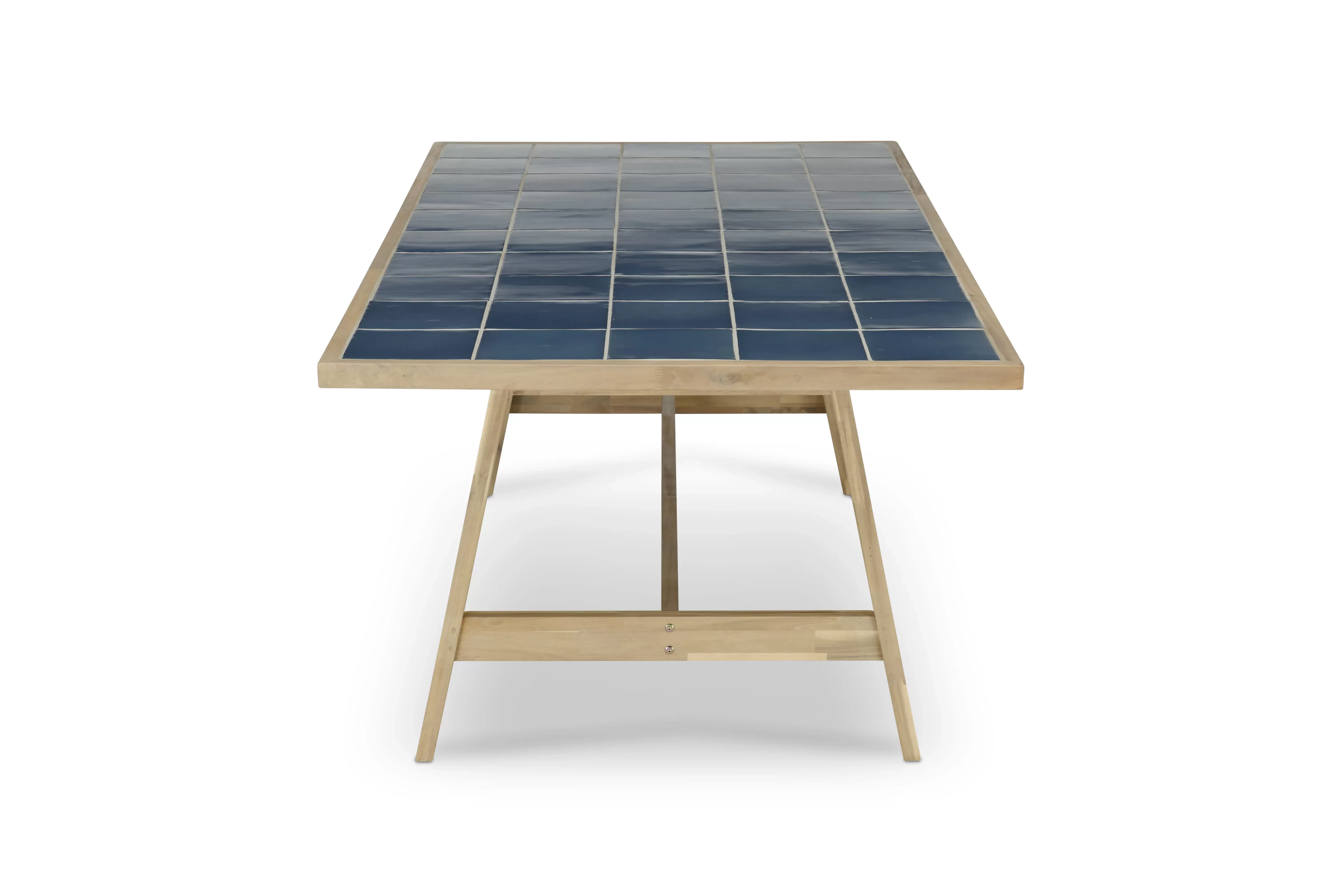 Illustration numéro 3 du produit Table à manger de jardin en bois bleu et céramique 205x105