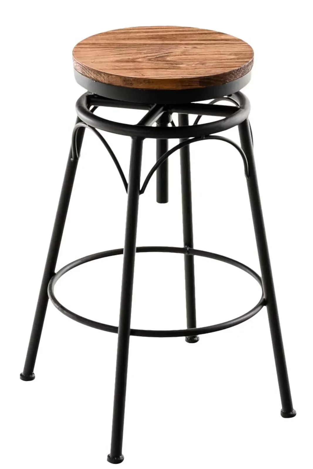 Illustration numéro 3 du produit Lot de 2 tabourets de bar industriel en métal Noir