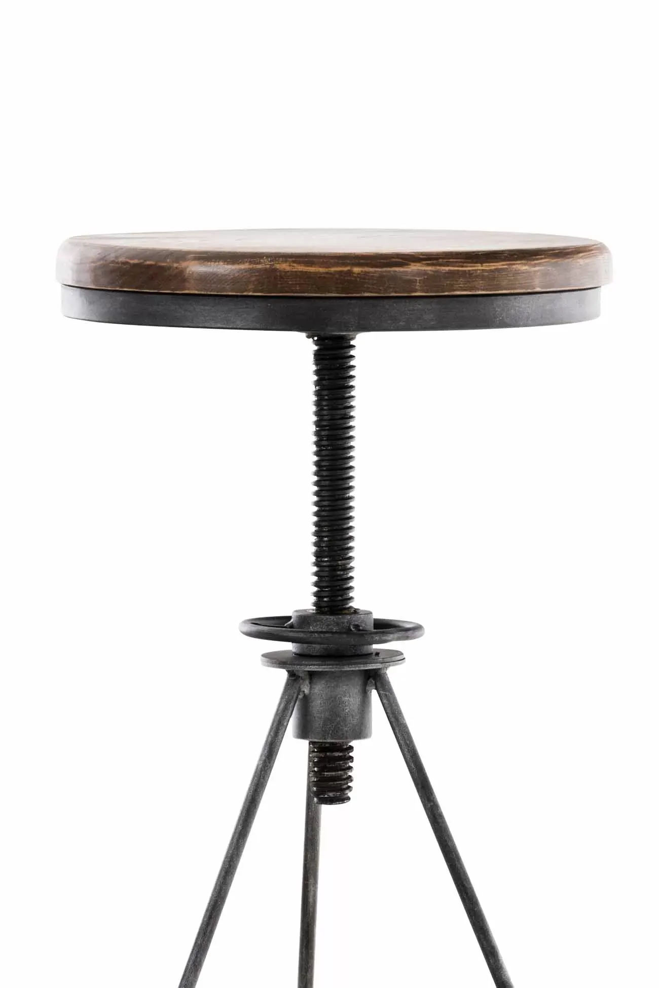 Illustration numéro 3 du produit Tabouret de bar industriel réglable en métal Argent