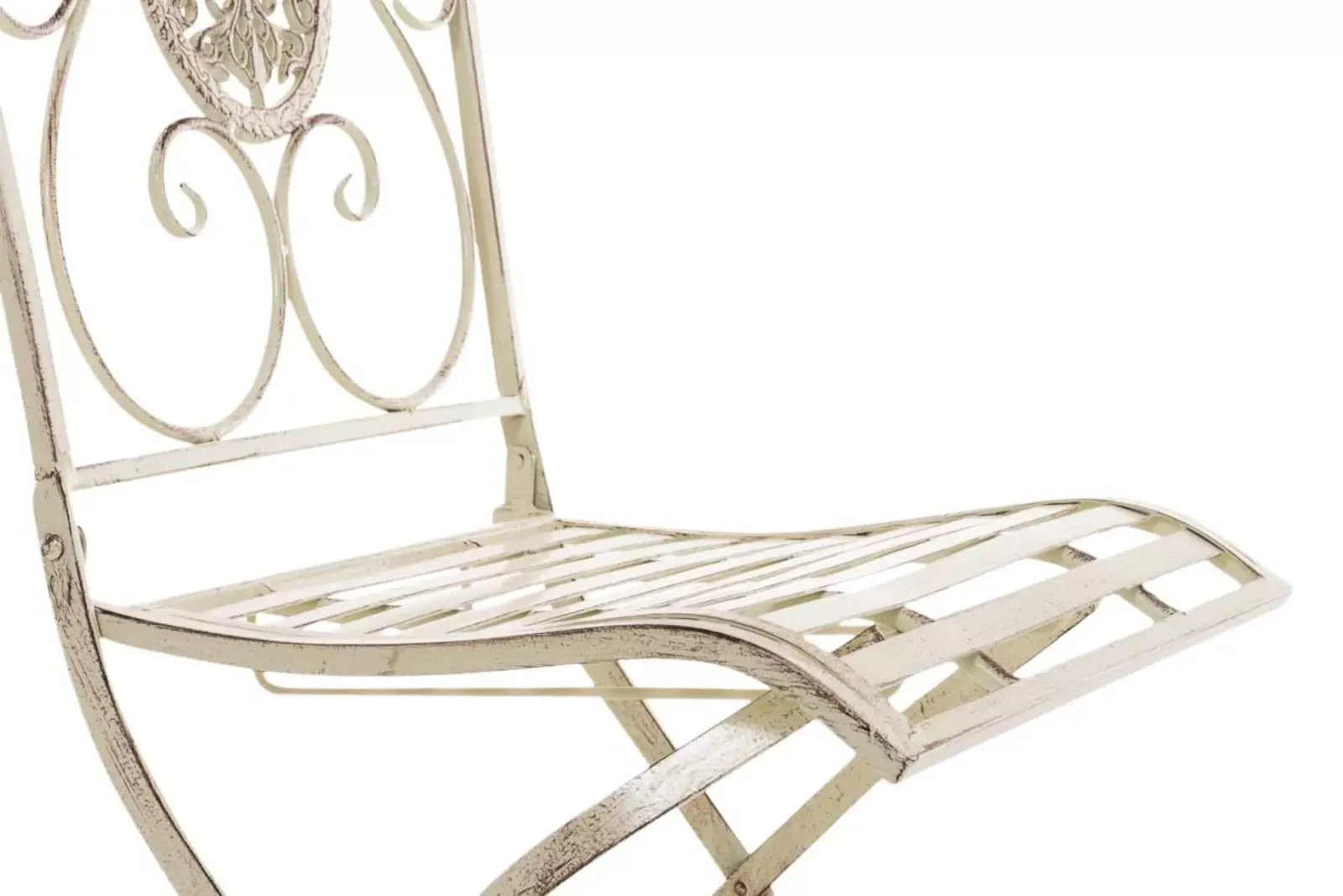 Illustration numéro 3 du produit Lot de 2 chaises de jardin pliables en métal Crème antique