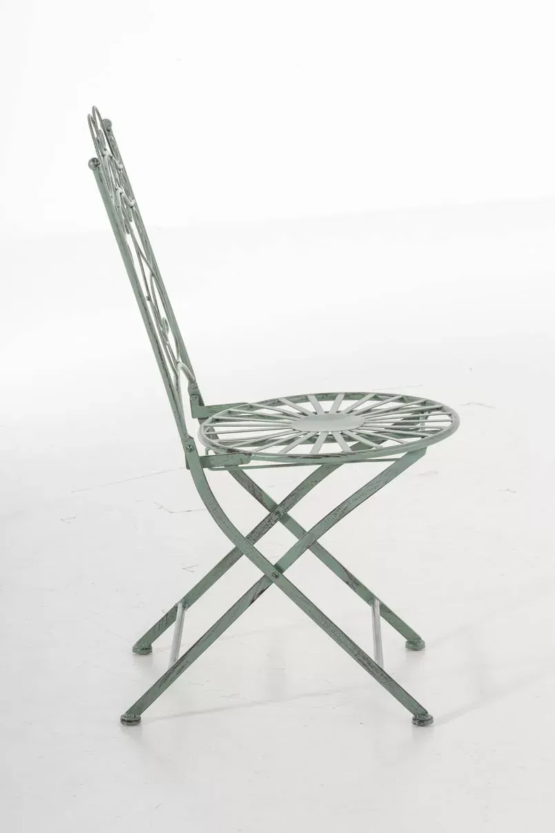 Illustration numéro 3 du produit Chaise de jardin pliable en métal Vert antique