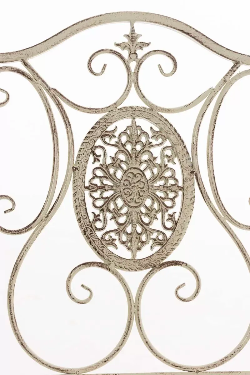 Illustration numéro 3 du produit Chaise de jardin pliable en métal Crème antique