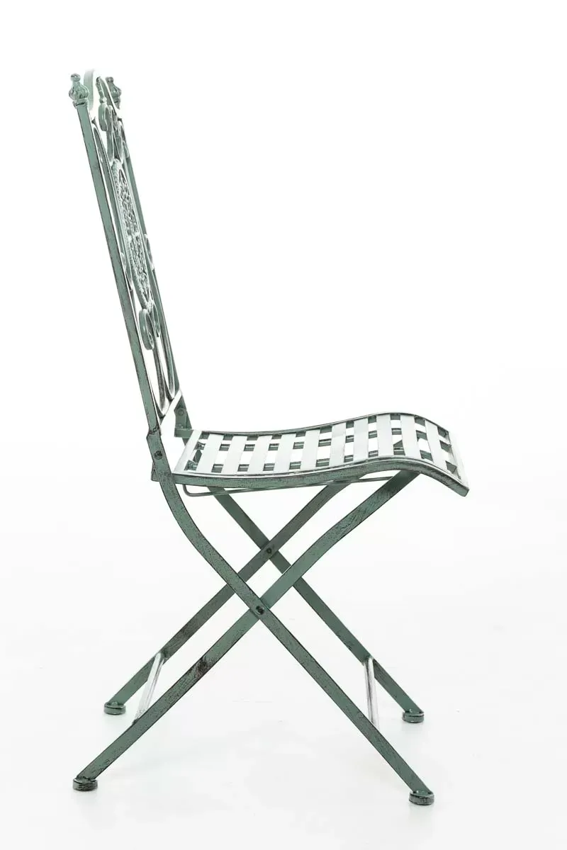 Illustration numéro 3 du produit Chaise de jardin pliable en métal Vert antique