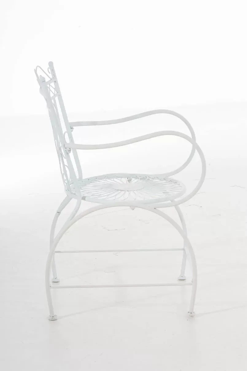 Illustration numéro 3 du produit Chaise de jardin avec accoudoirs en métal Blanc