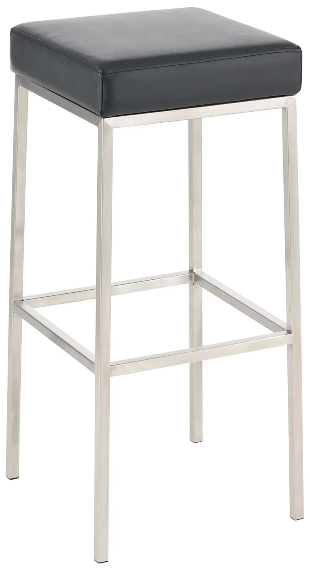 Illustration numéro 3 du produit Lot 2 tabourets de bar avec pieds en métal en pvc et synthetique Noir