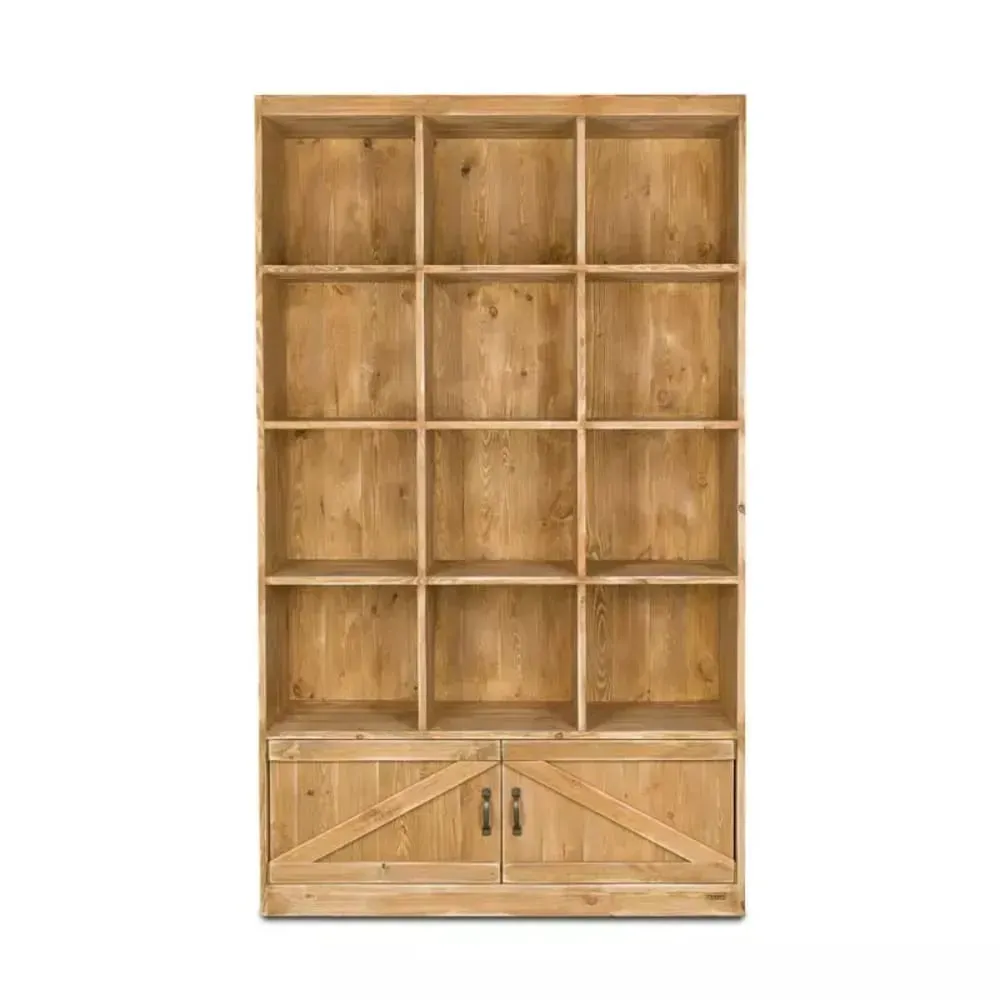 Illustration numéro 3 du produit Étagère 12 casiers L119 cm et rangement bois massif