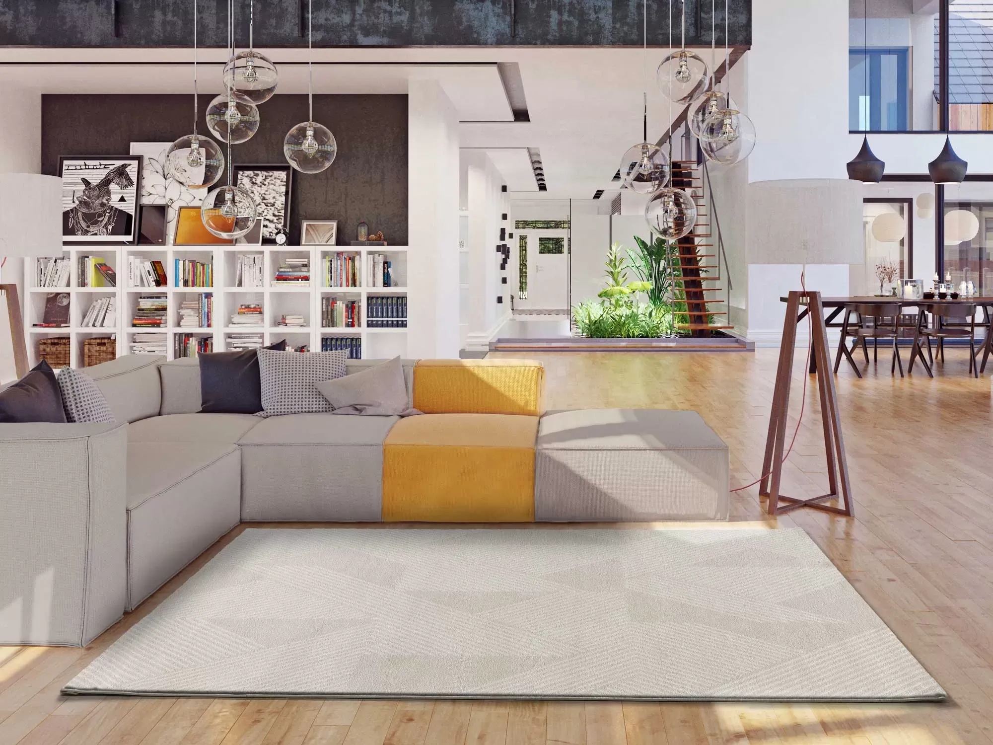 Illustration numéro 3 du produit Tapis abstrait crème 200x300 cm