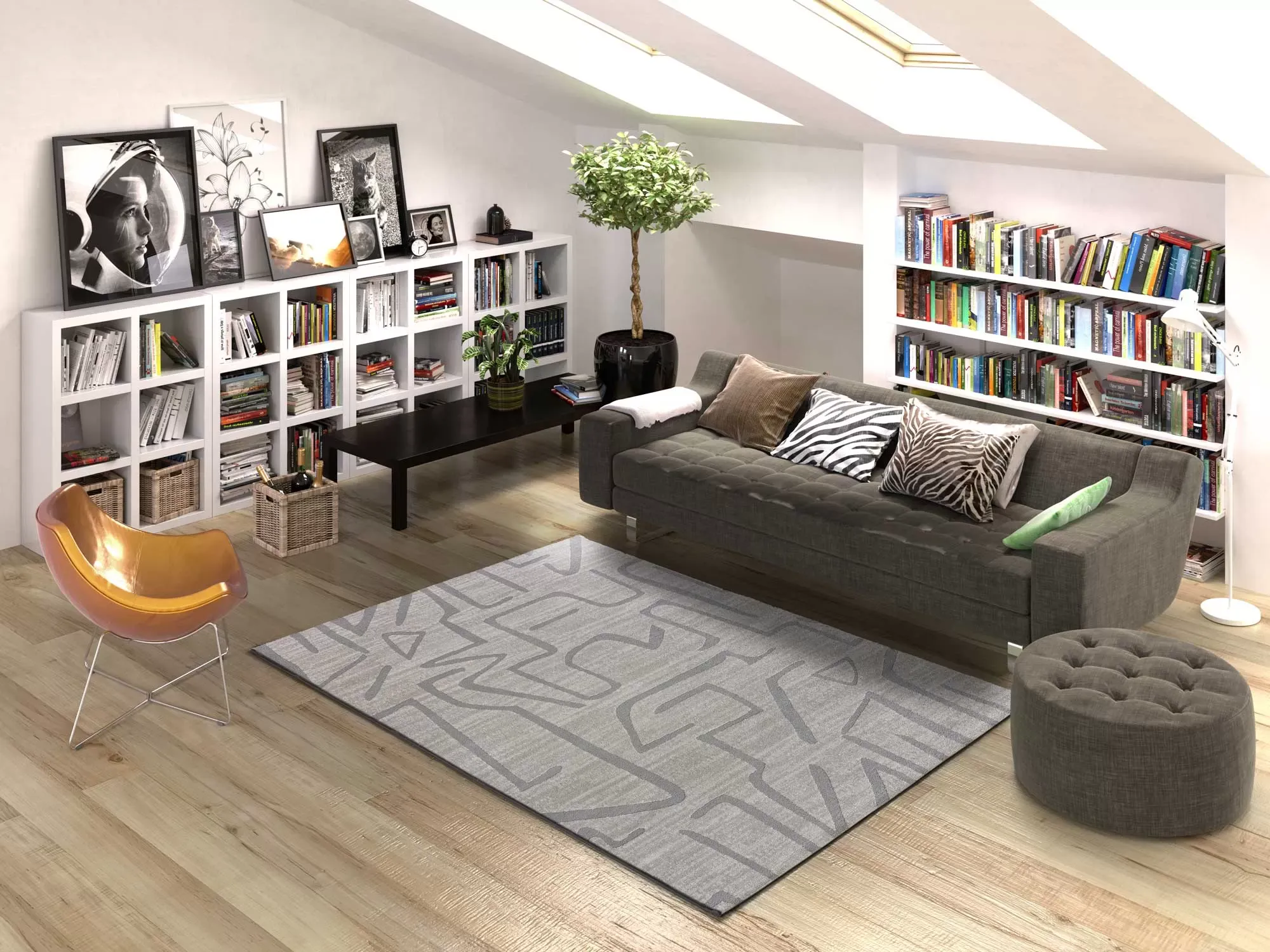 Illustration numéro 3 du produit Tapis abstrait gris 200x300 cm