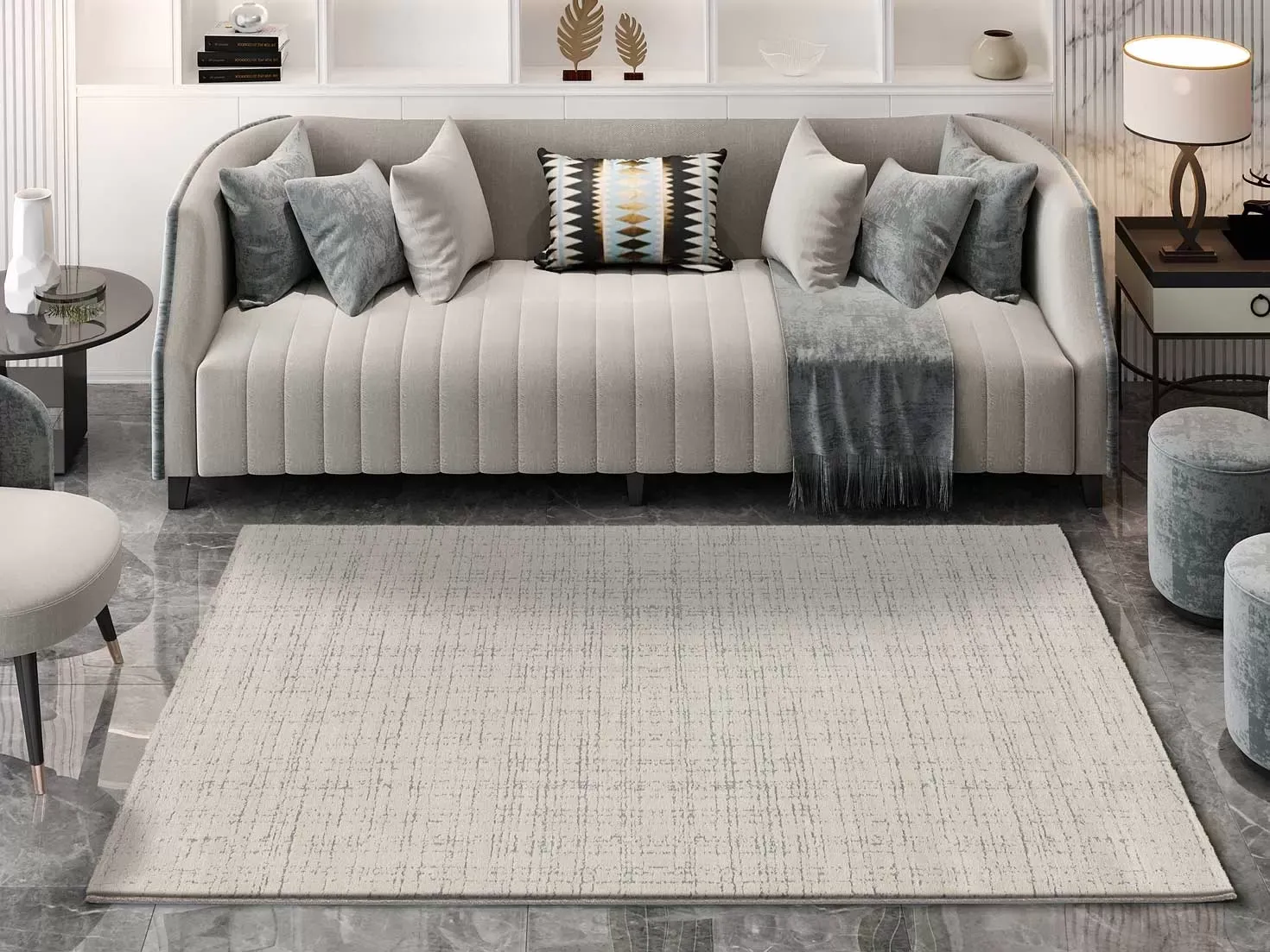 Illustration numéro 3 du produit Tapis abstrait crème 200x300 cm