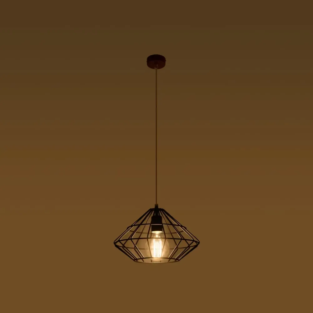 Illustration numéro 3 du produit Suspension conique en métal, noir L: 32cm