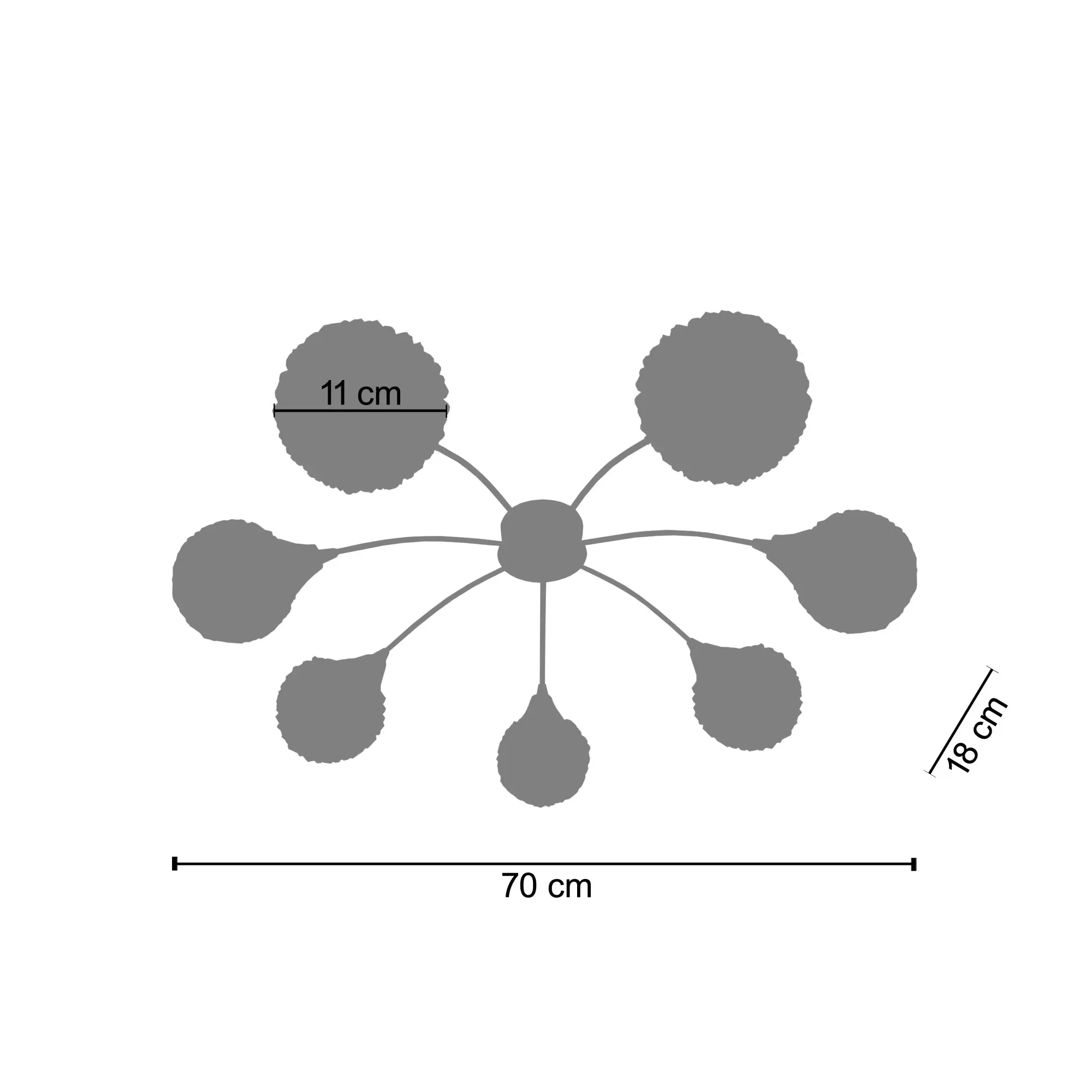 Illustration numéro 3 du produit Lustre verre claire 68  cm
