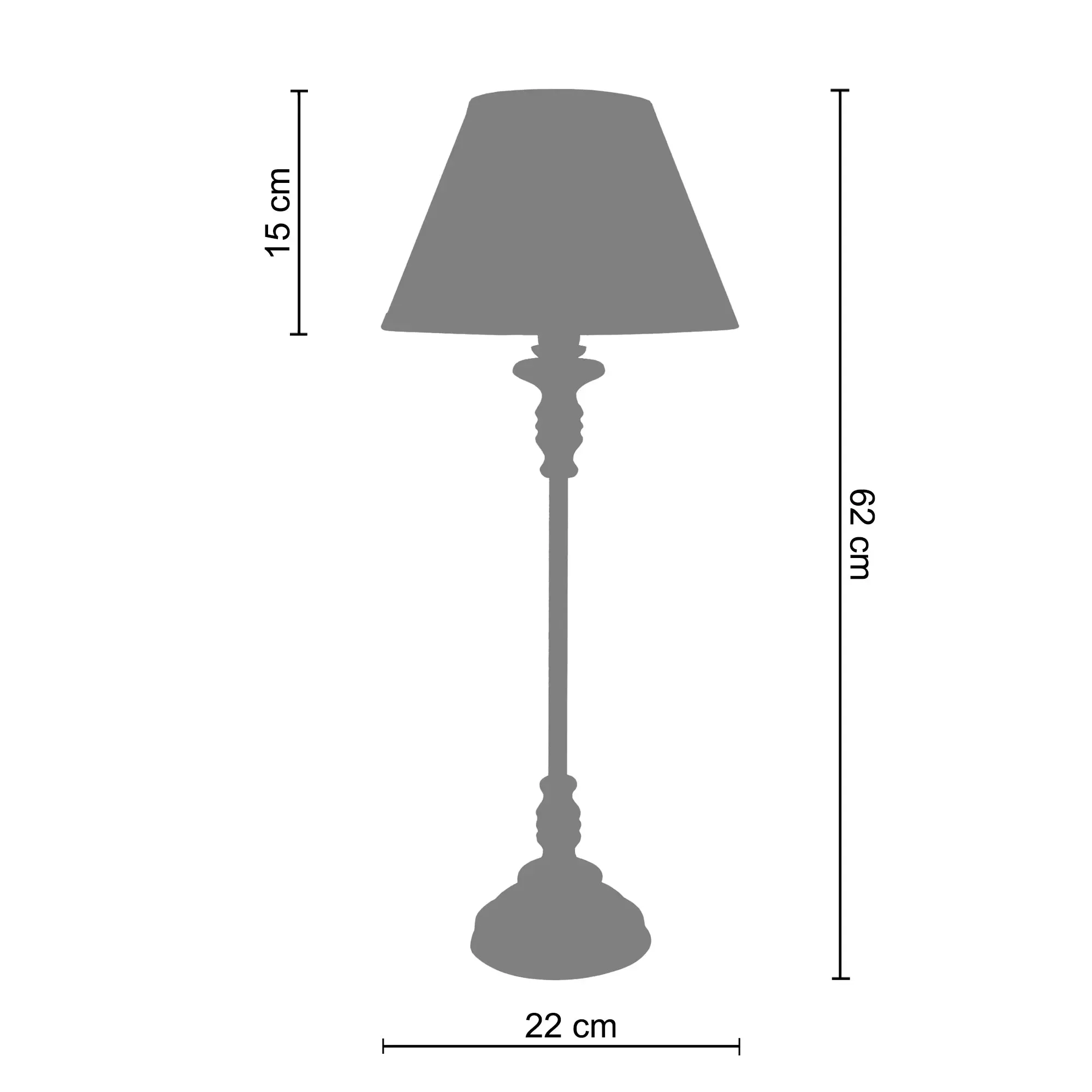 Illustration numéro 3 du produit Lampes à poser  métal,Gris ,H62xD22xP22 cm