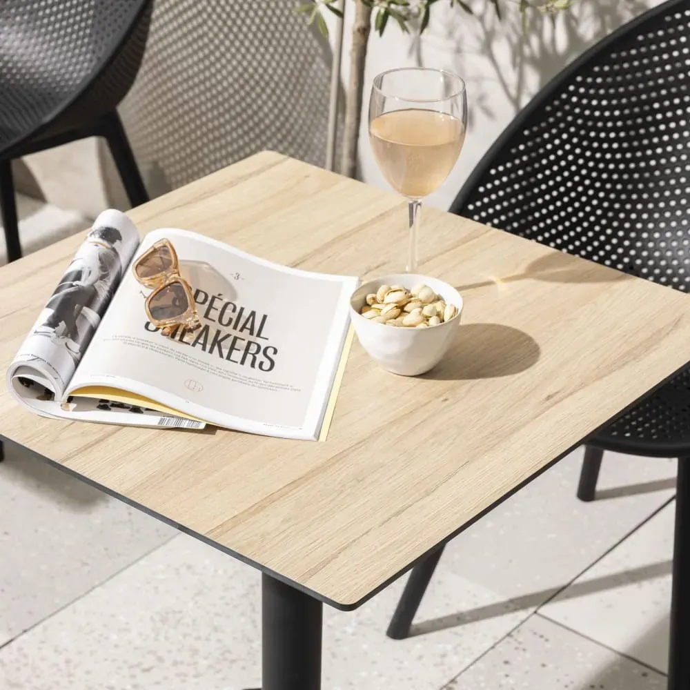 Illustration numéro 3 du produit Table de terrasse 60 cm inclinable stratifié en beton chêne naturel