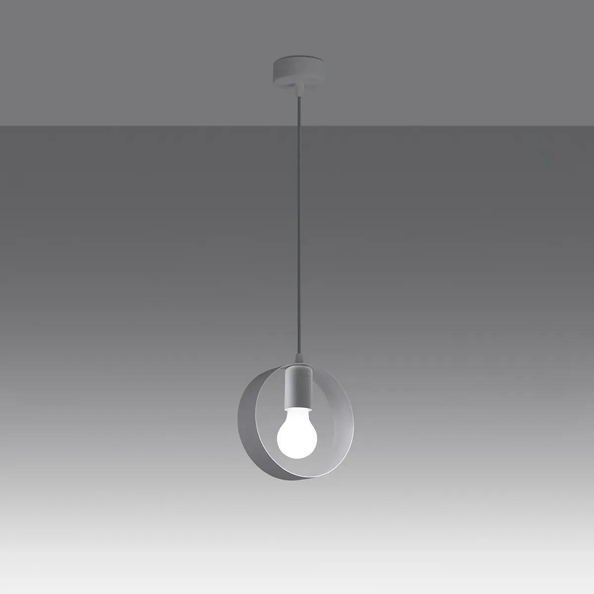 Illustration numéro 3 du produit Lampe suspendue acier blanc H 120 cm