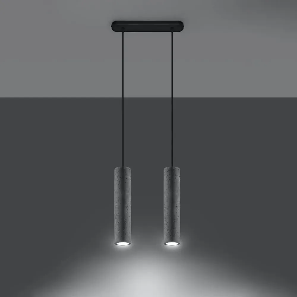Illustration numéro 3 du produit Lampe suspendue béton gris H 90 cm