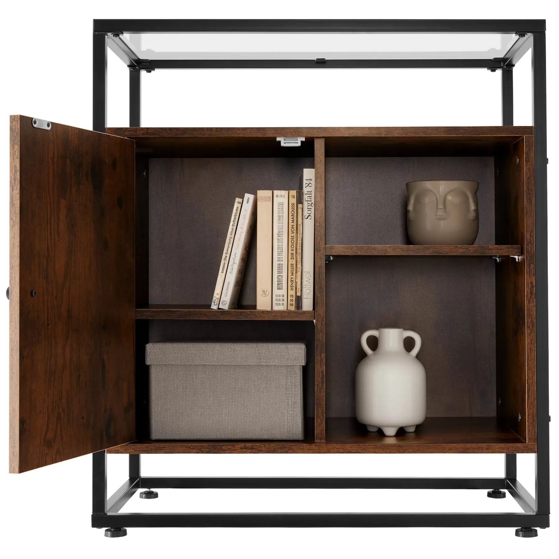 Illustration numéro 3 du produit Commode Style Industriel en Bois et Acier Bois foncé