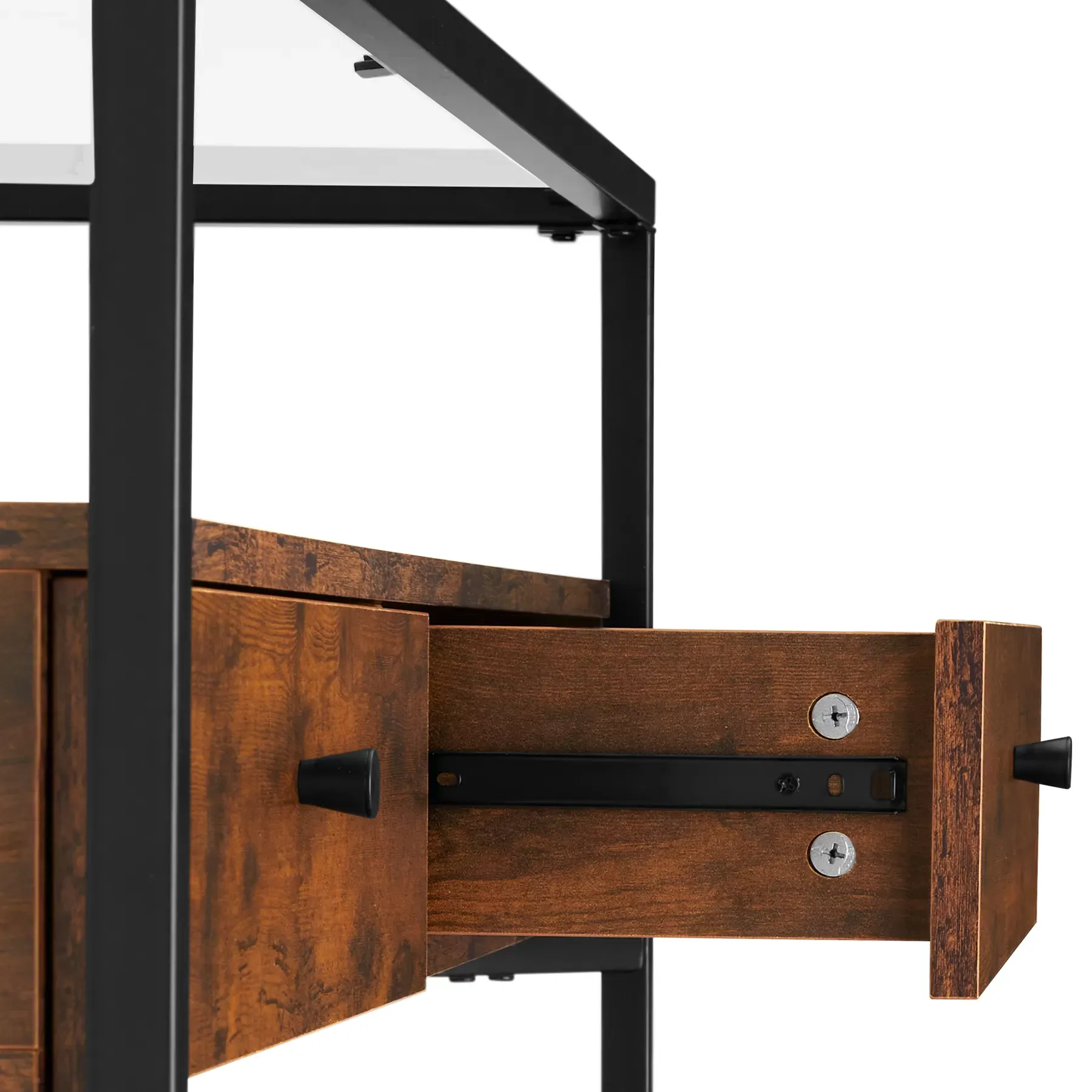 Illustration numéro 3 du produit Buffet bas Style Industriel en Bois et Acier Bois foncé