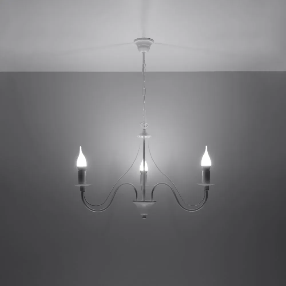 Illustration numéro 3 du produit Lustre acier blanc H 80 cm