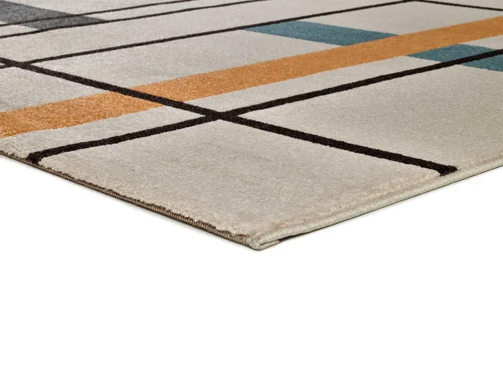 Illustration numéro 3 du produit Tapis géométrique beige/multicolore 160x230 cm