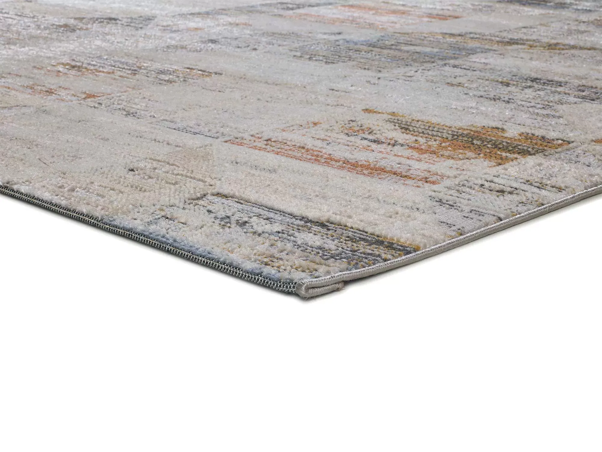 Illustration numéro 3 du produit Tapis géométrique crème/bleu/moutarde 154x230 cm