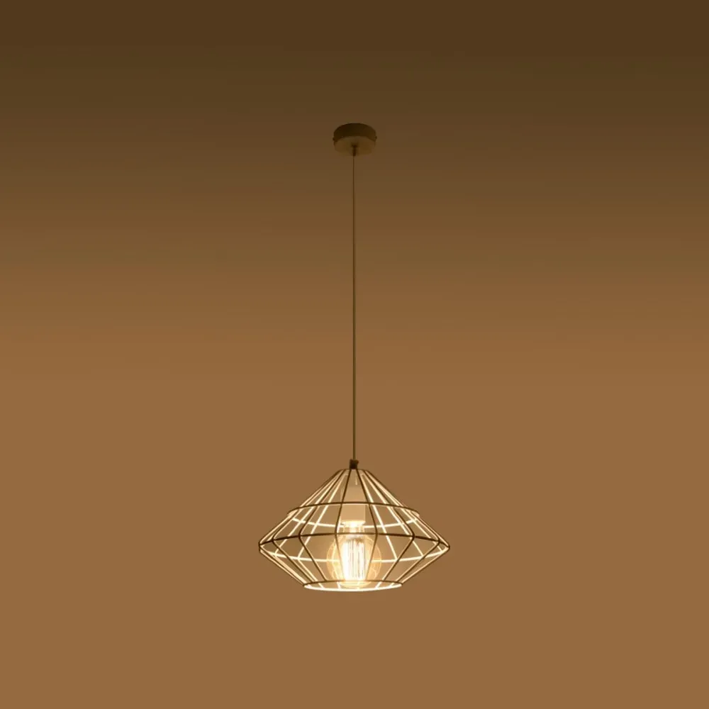 Illustration numéro 3 du produit Suspension conique en métal, blanc L: 32cm