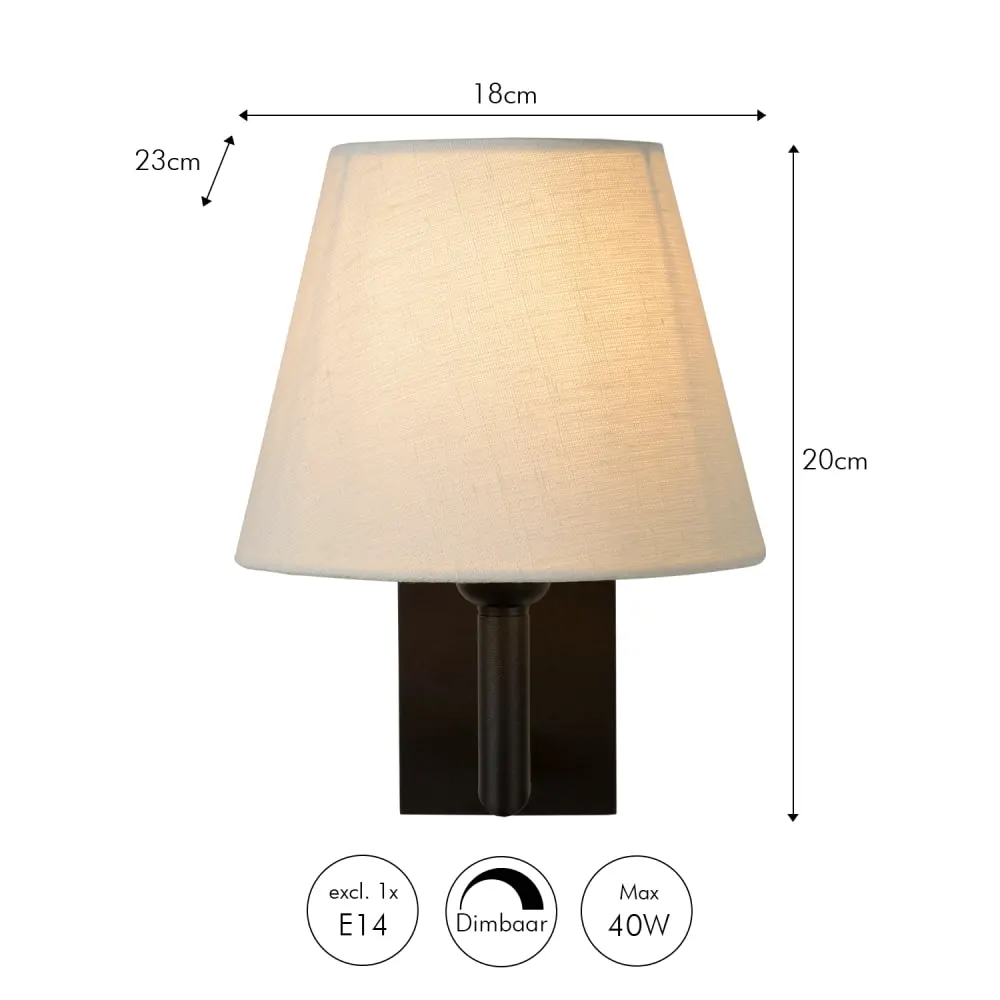 Illustration numéro 3 du produit Lampe murale en marge noir hauteur 20 cm industriel