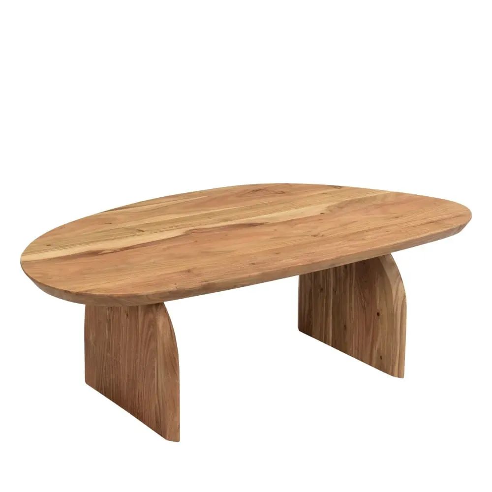 Illustration numéro 3 du produit Table basse organique en bois massif d'acacia - Bois foncé