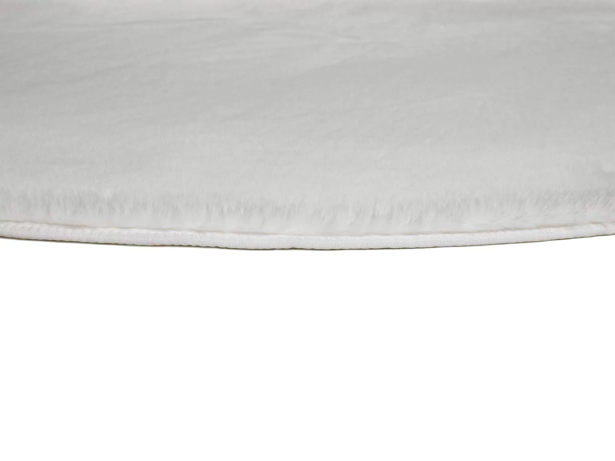 Illustration numéro 3 du produit Tapis rond lavable shaggy blanc 120x120 cm