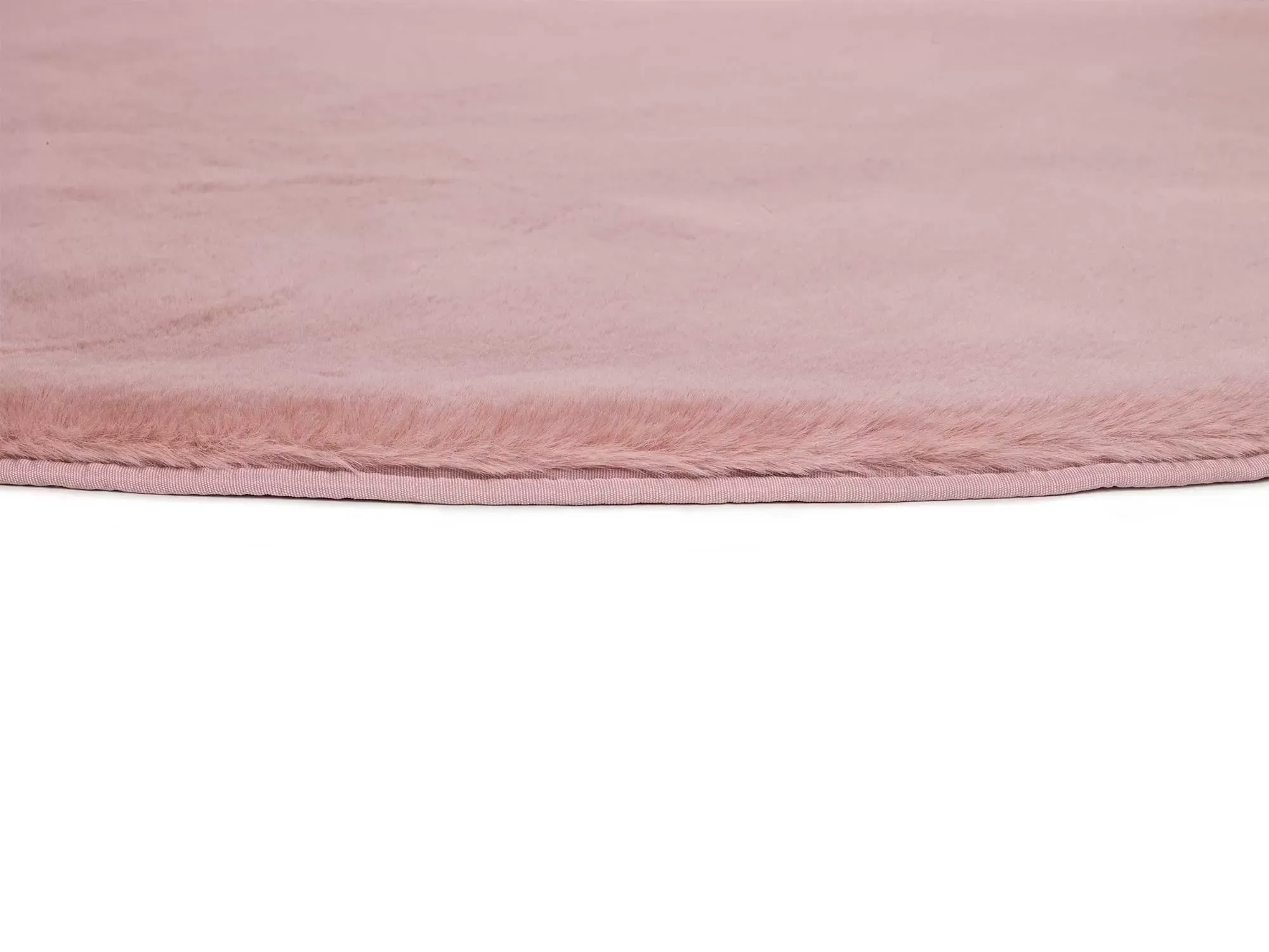 Illustration numéro 3 du produit Tapis rond lavable shaggy rose 120x120 cm