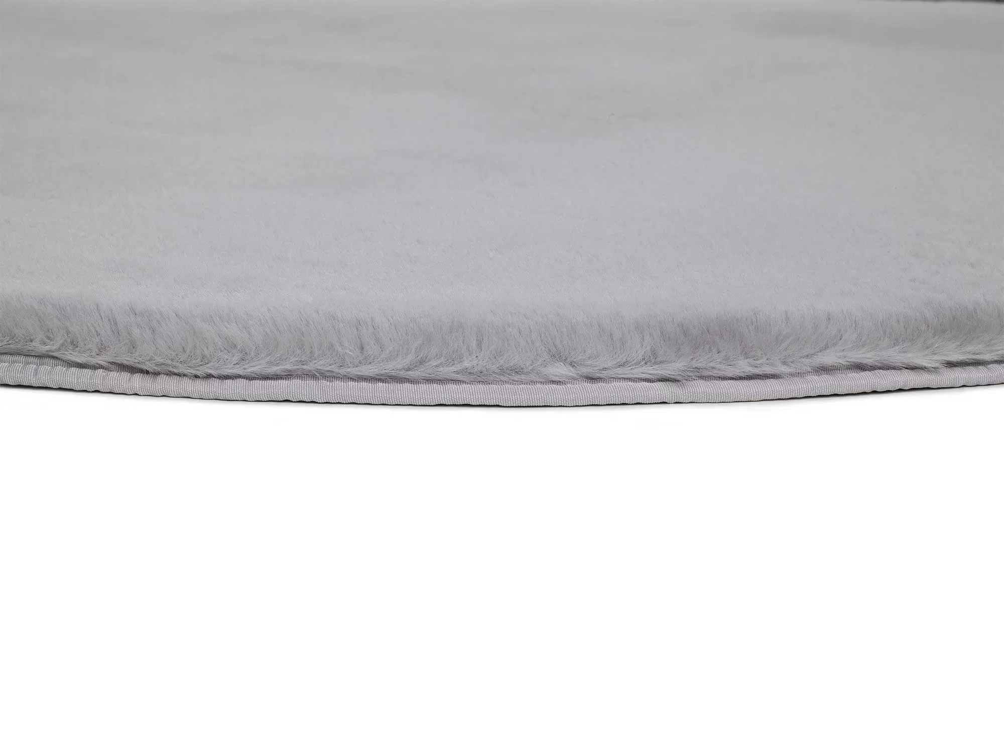 Illustration numéro 3 du produit Tapis rond lavable shaggy gris 120x120 cm