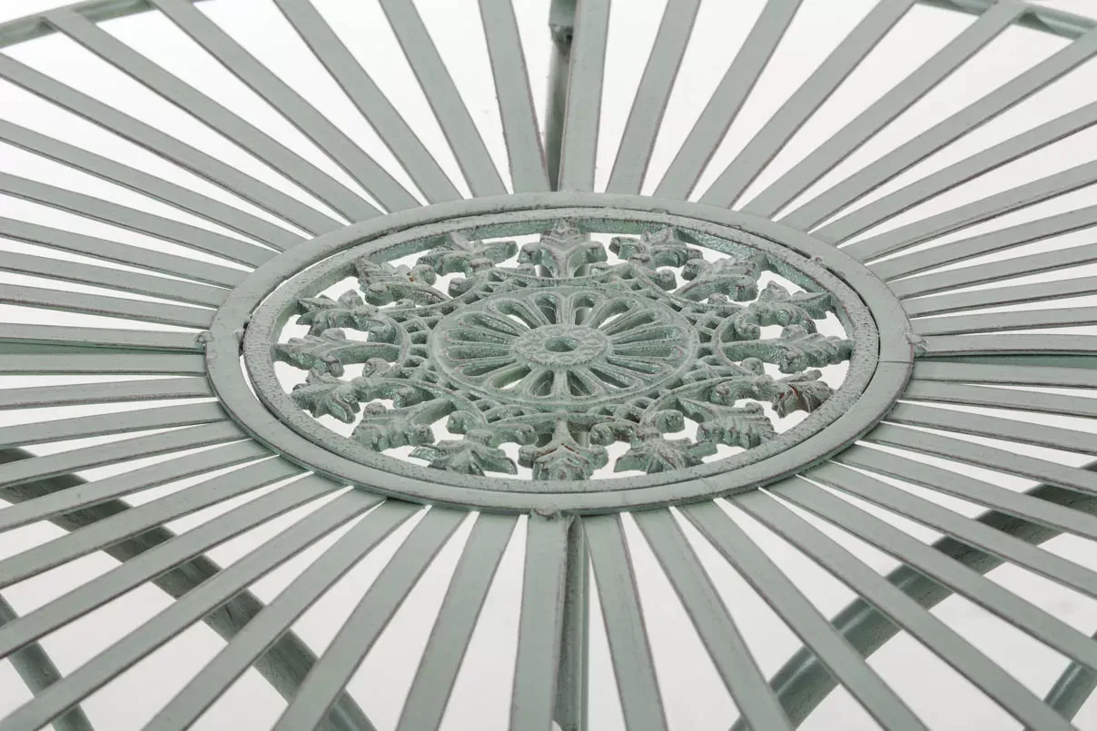 Illustration numéro 3 du produit Table de jardin avec plateau rond en métal Vert antique