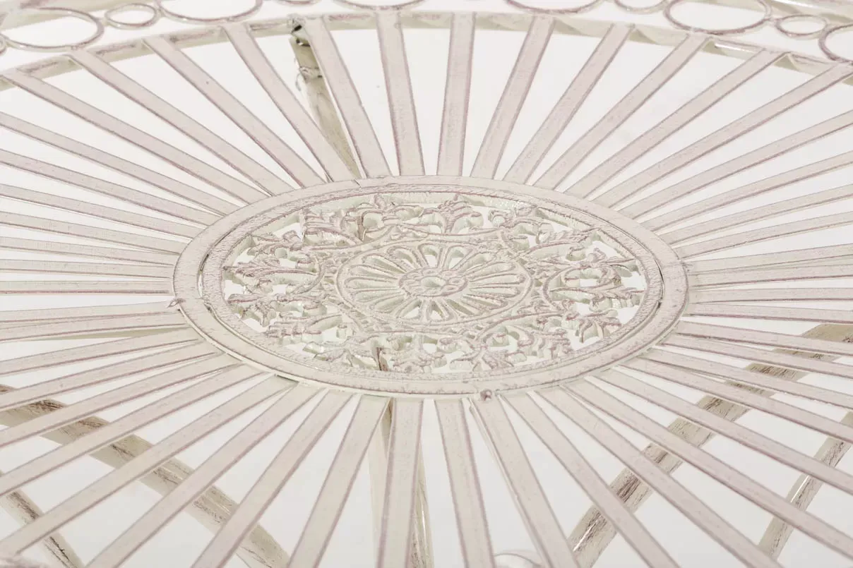 Illustration numéro 3 du produit Table de jardin avec plateau rond en métal Crème antique